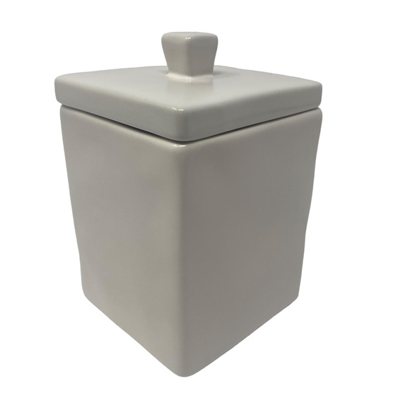 Rae Dunn THINGS Ceramic Square Canister Jar with Lid - Picture 3 of 10